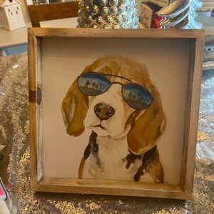 Beagle with glasses picture. So cute